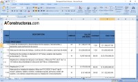 Pozo profundo de agua, plantilla de ejemplo para un presupuesto en la construcción, con cálculos que incluyen Análisis de precios unitarios APU , hoja de cálculo .xls Excel